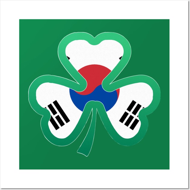 Korean Flag for st patricks day, Irish Shamrock Wall Art by Myteeshirts